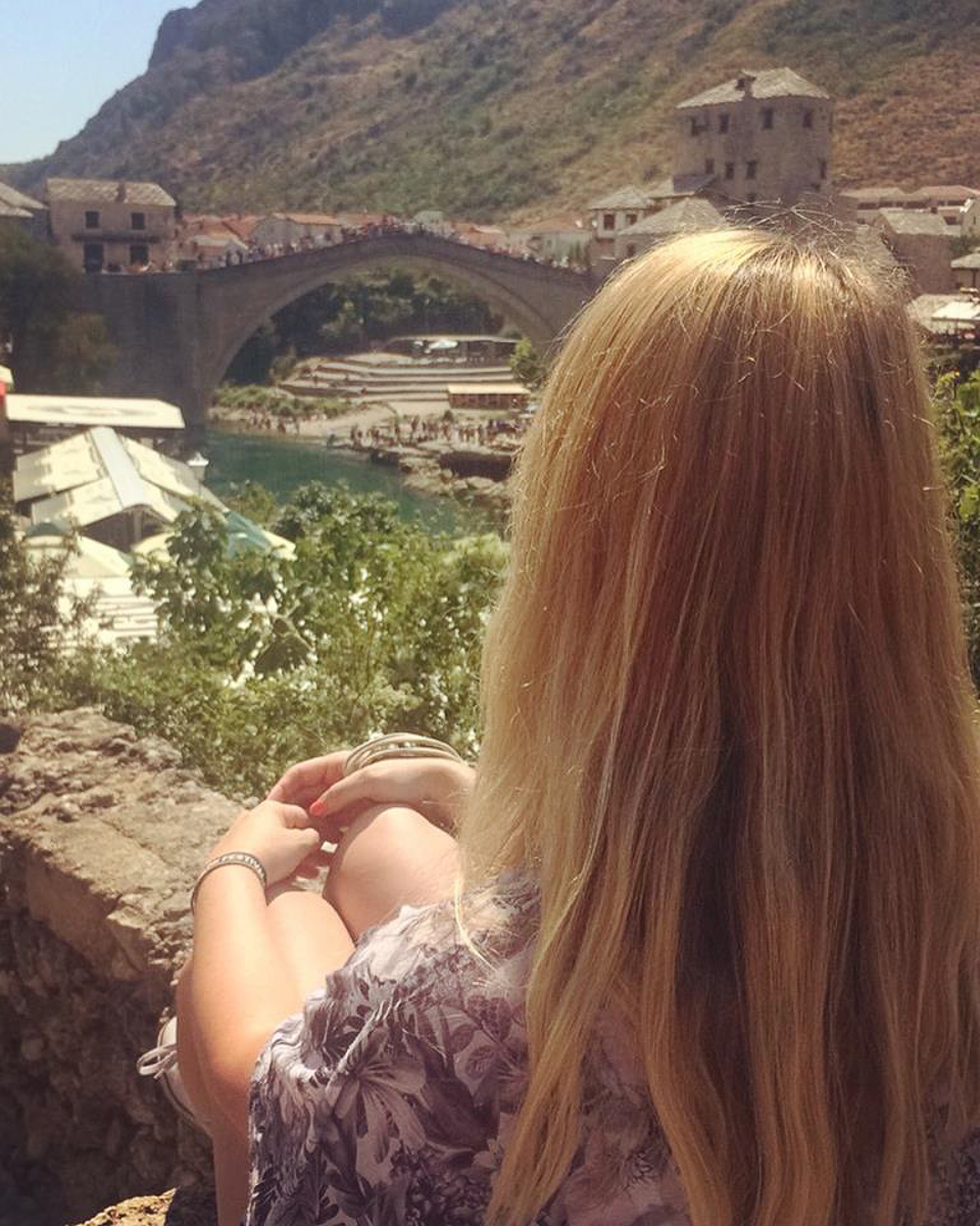 A view of Stari Most bridge in Mostar Bosnia Herzegovina