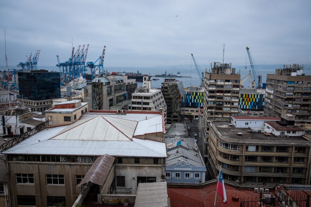 View over the harbor Valparaíso Chile