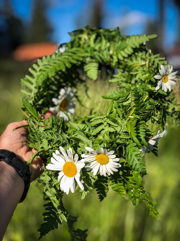 Flowers is an important part of midsommar in Rättvik, Dalarna, Sweden