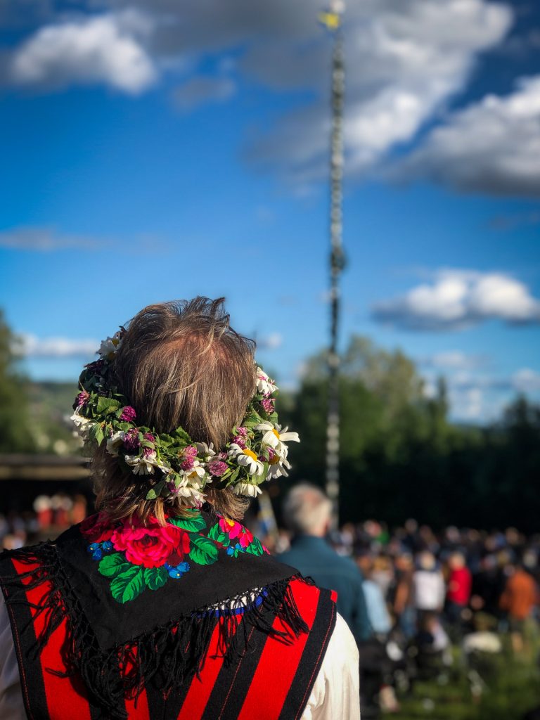 Flowers is an important part of midsommar in Rättvik, Dalarna, Sweden