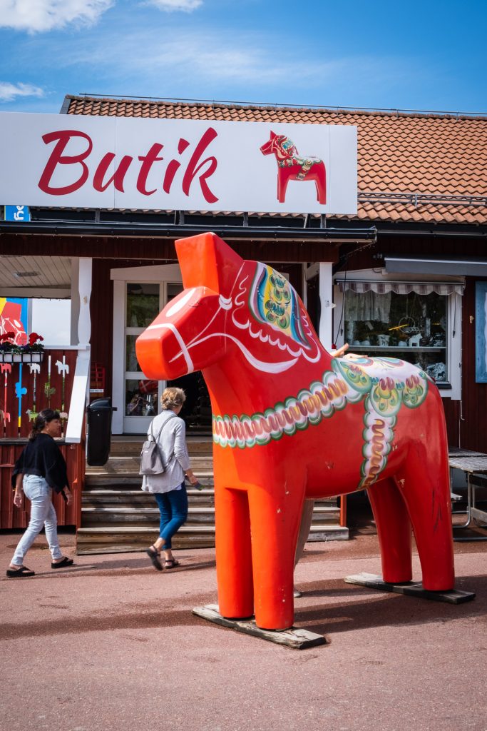 Traditional dalahäst dalahorse at Nils Olsson Dalahäster Dalarna Sweden