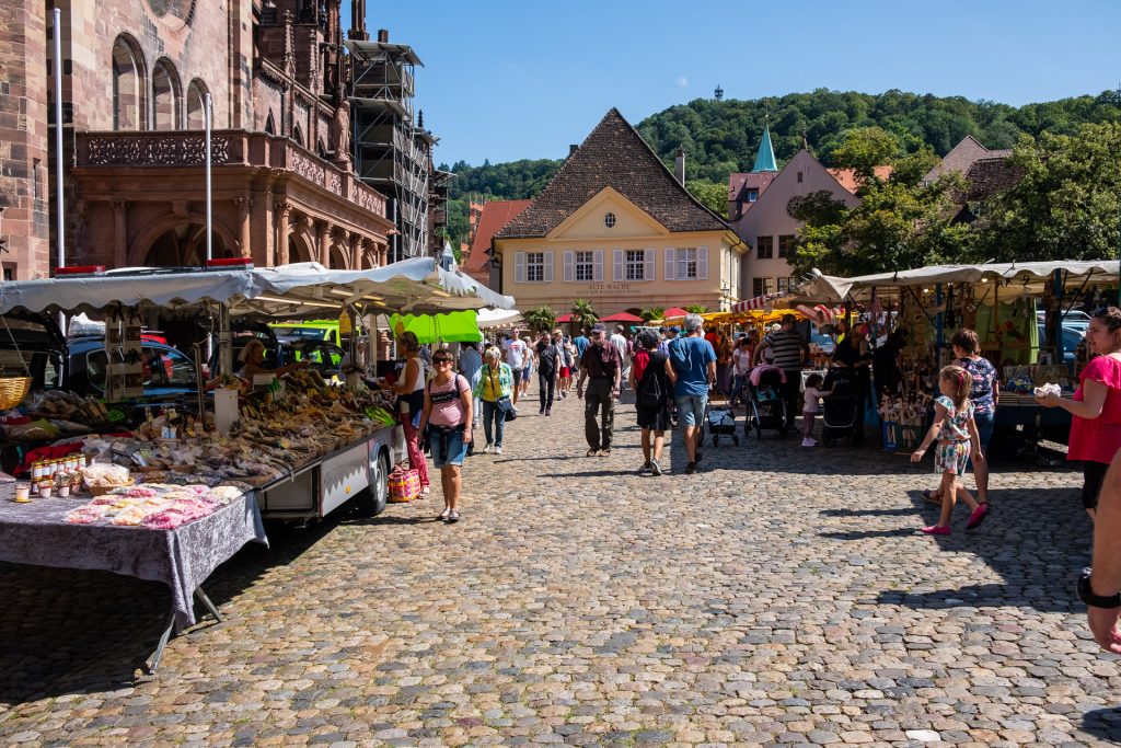 Freiburg im Breisgau , Tyskland Germany, Baden Württemberg, pastel, pastell, Münsterplatz