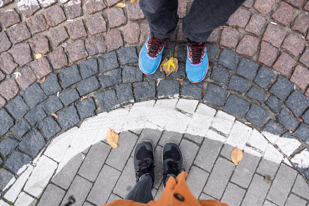 Krakow, Poland, street, feet, shoes, blue, orange