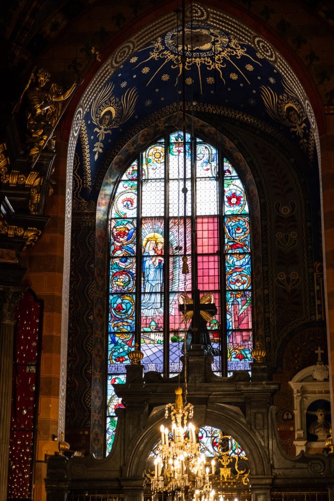 Krakow, Poland, cathedral, details, glass, church