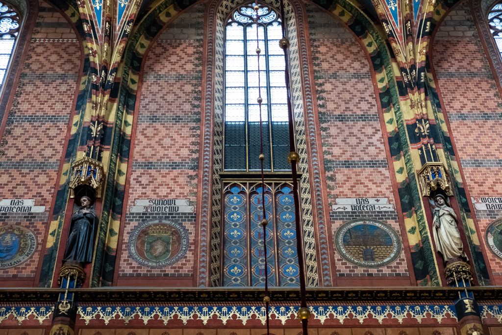 Krakow, Poland, street, church, cathedral, building, details, glass