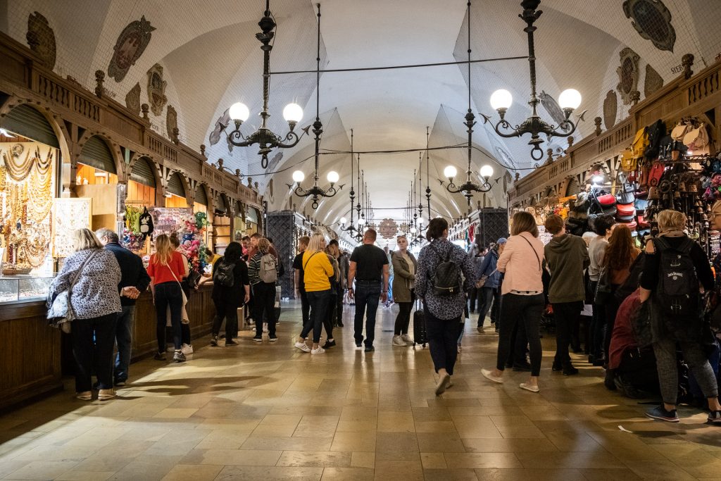 Krakow, Poland, street, sukiennice,