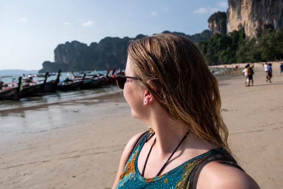 Thailand, Asia, Railay Beach, Krabi, Ao Nang, selfie, båt