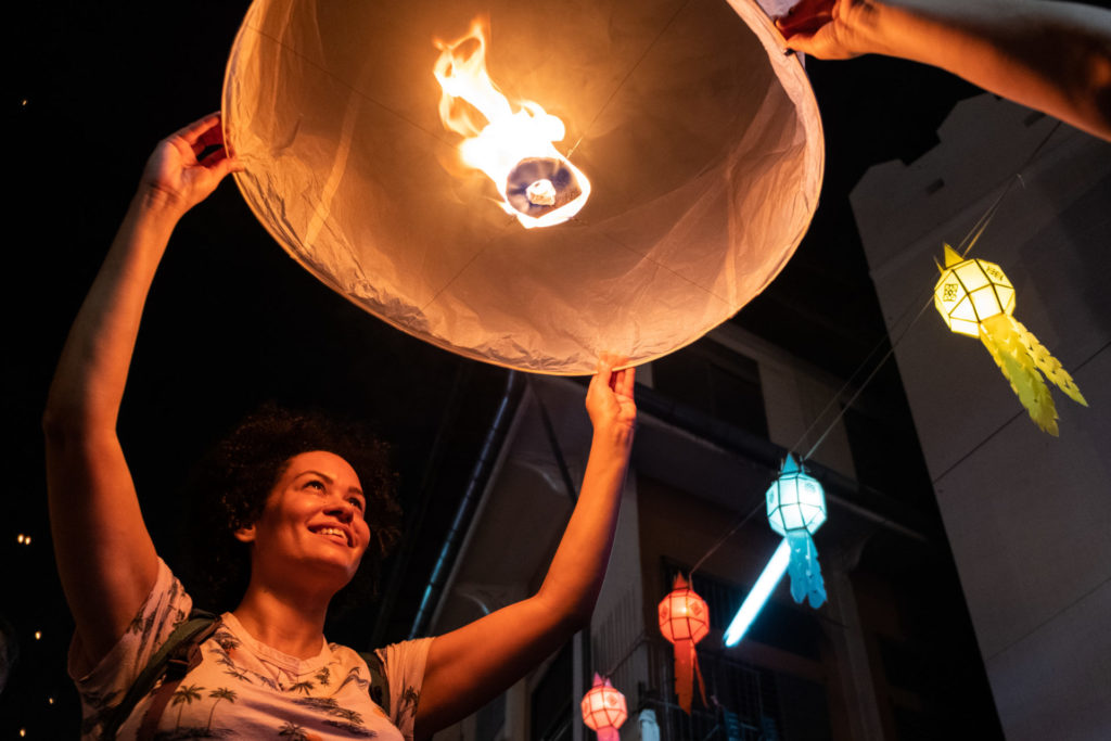 Yee Peng, lantern festival, Chiang Mai, Thailand