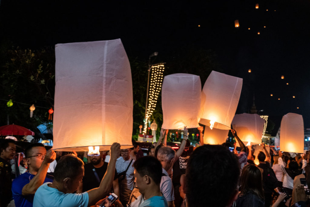 Yee Peng, lantern festival, Chiang Mai, Thailand