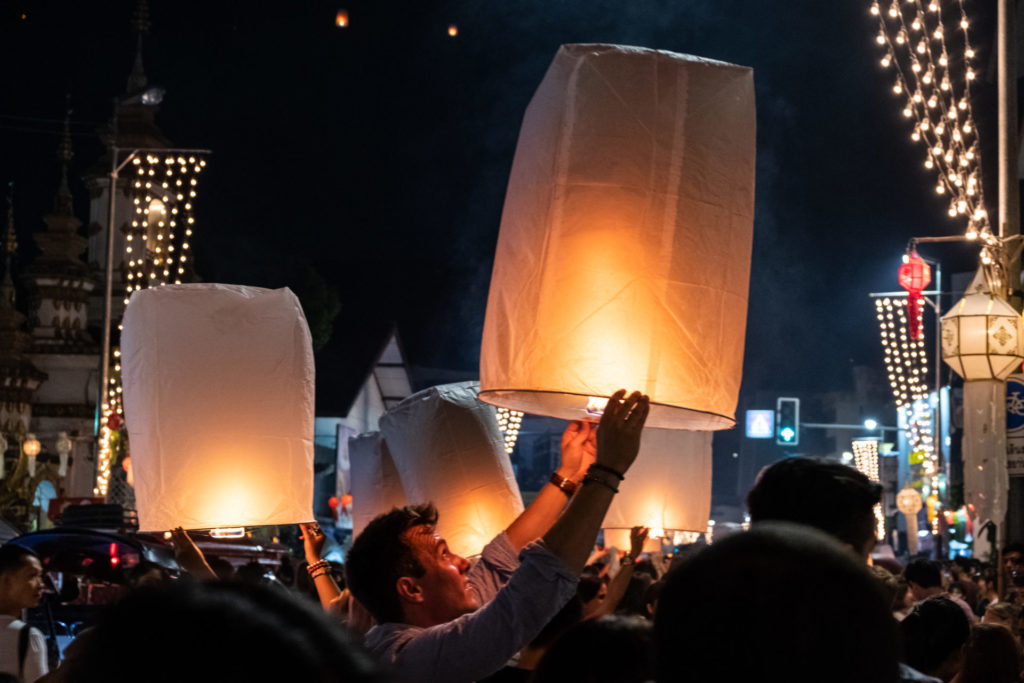 Yee Peng, lantern festival, Chiang Mai, Thailand