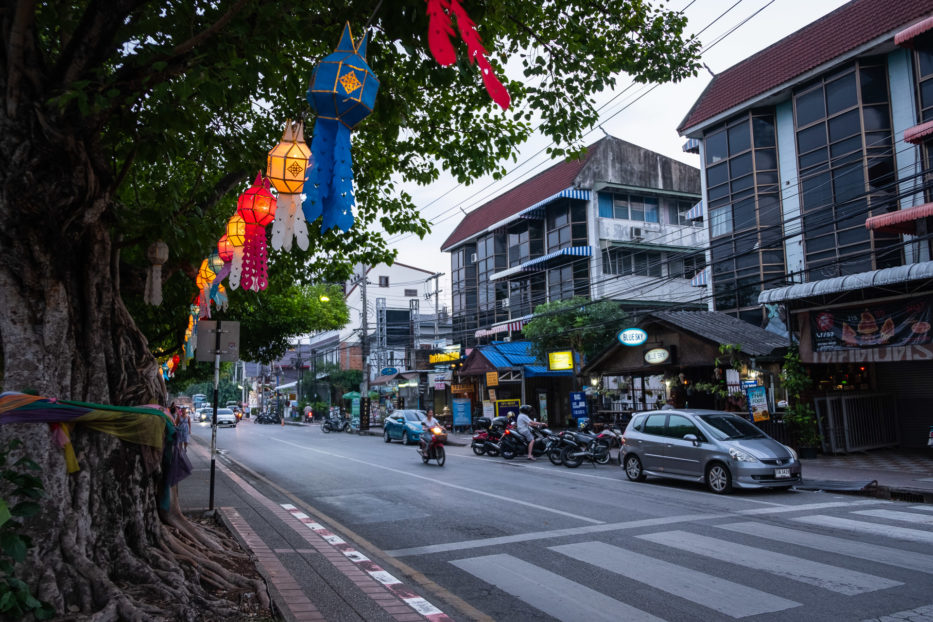 Chiang Mai, Thailand, Loy Krathong, light festival, Yee Peng, street, decoration