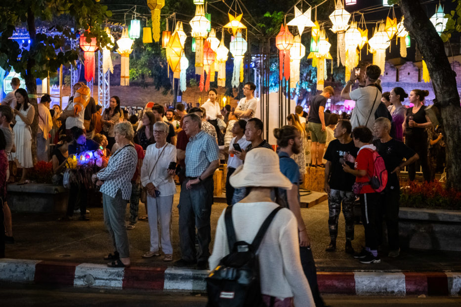 Chiang Mai, Thailand, Loy Krathong, light festival, Yee Peng, parade, people, street, lanterns