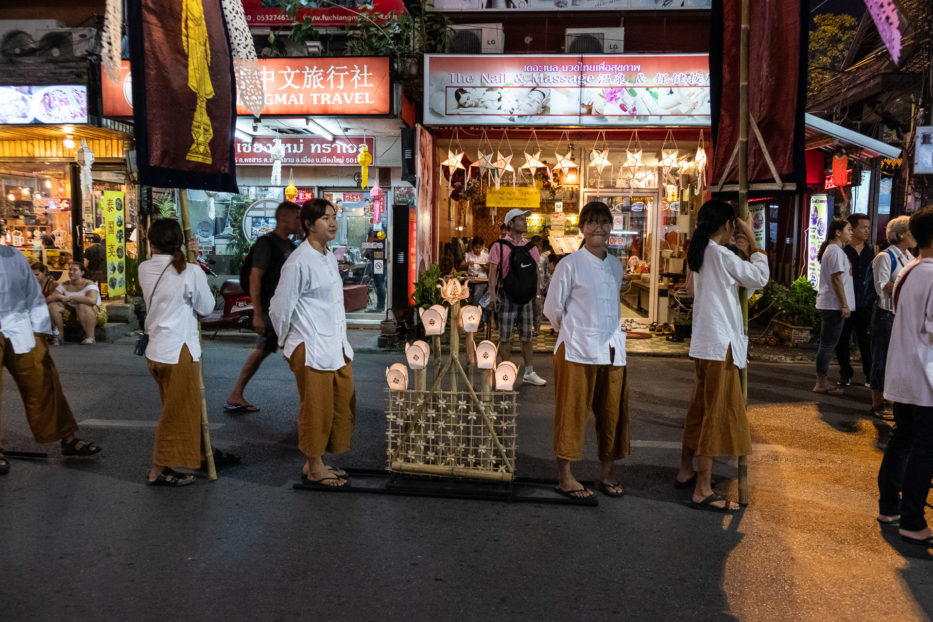 Chiang Mai, Thailand, Loy Krathong, light festival, parade, girls, 