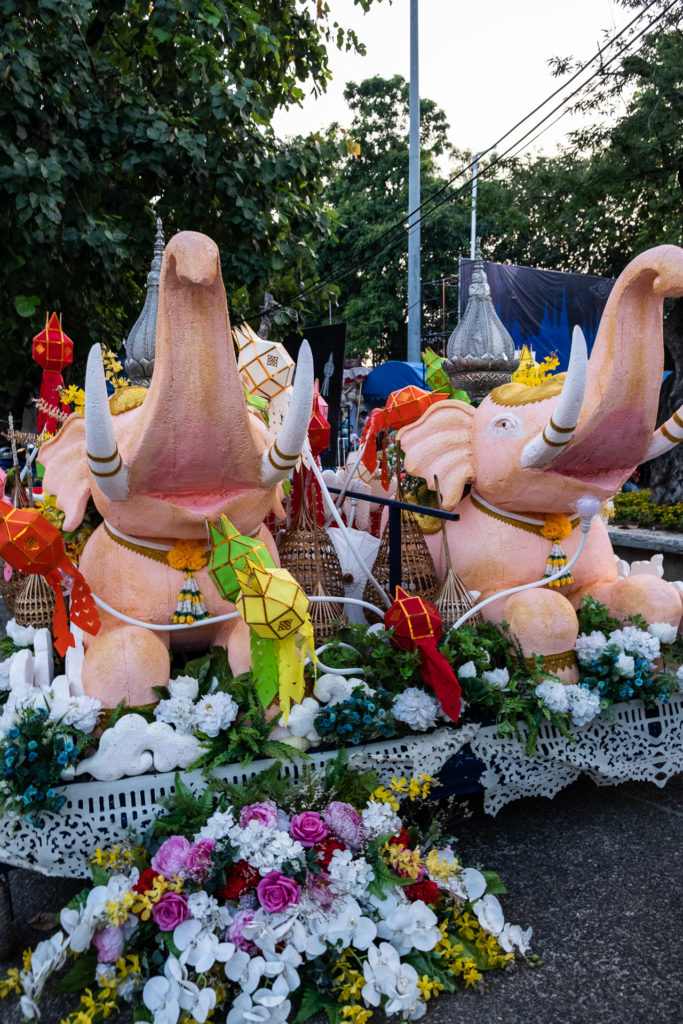 Chiang Mai, Thailand, Loy Krathong, light festival, parade, decoration, street