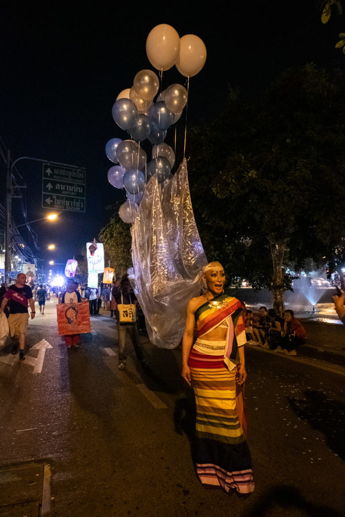 Chiang Mai, Thailand, Loy Krathong, light festival, parade, Yee Peng, gay, gay rights, balloons, pride