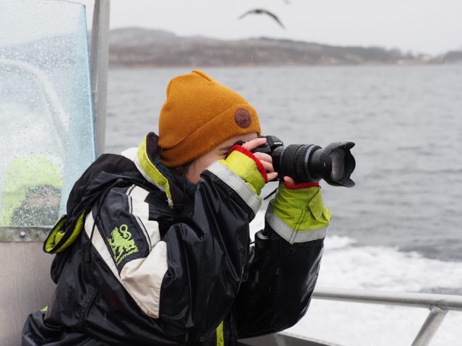 Flatanger, Norway girl, camera, photographer, sea, sky, nature,