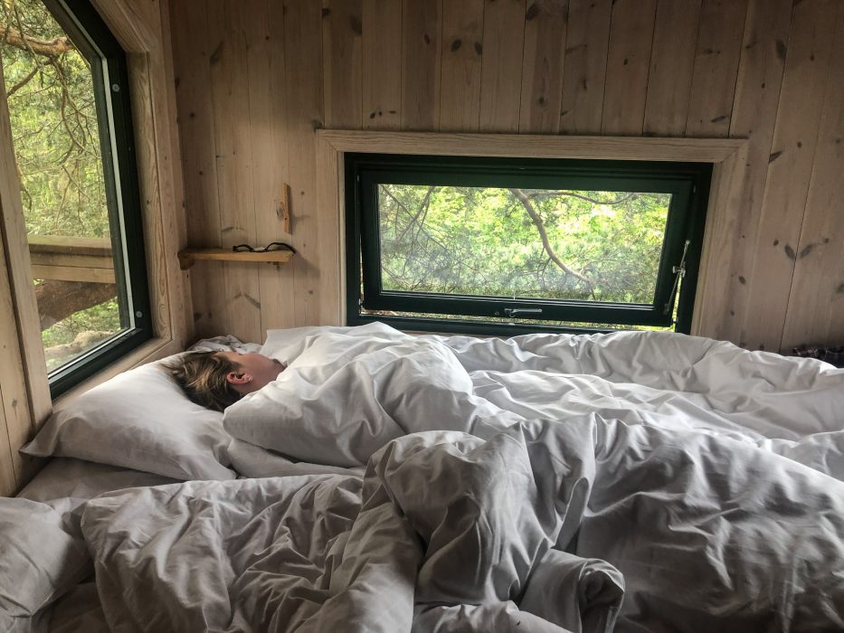 Tretopphytter Oslofjord, Norway, treetop cabin, Falkeredet, bedroom, bed