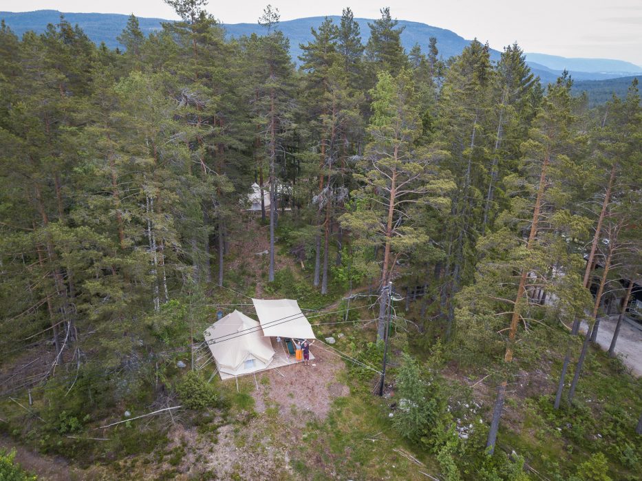 Breiva Gjestegaard og glamping, Bø, Telemark, glamping, nature, forest, drone, tent