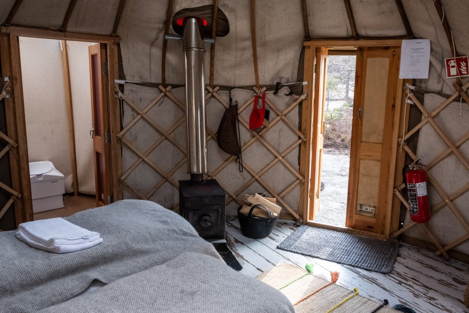 the inside of a yurt at Canvas Telemark