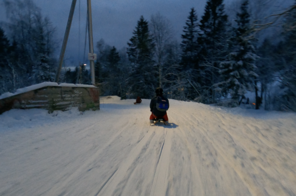 A toboggan run in Korketrekkeren in Oslo