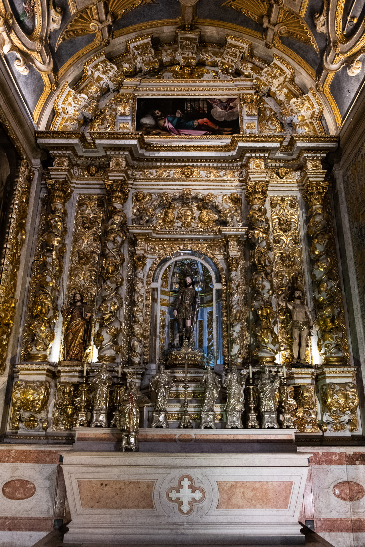 gold interior details inside Church of Sao Roque in lisbon