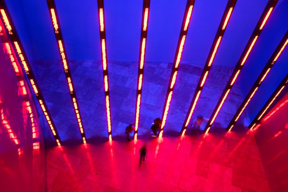 detail of artwork inside the Guggenheim Museum in Bilbao