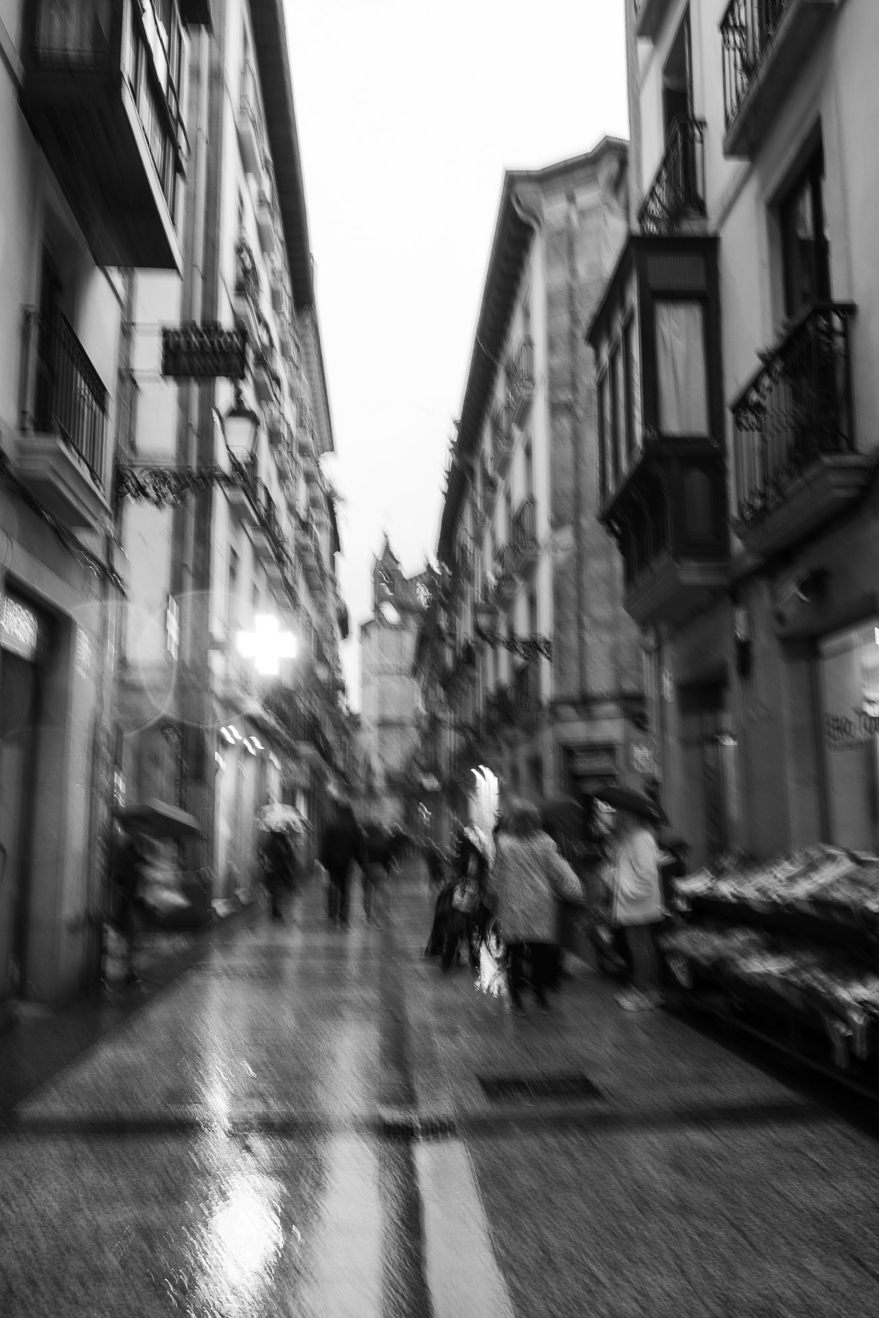 people walking in a street in the Basque Country