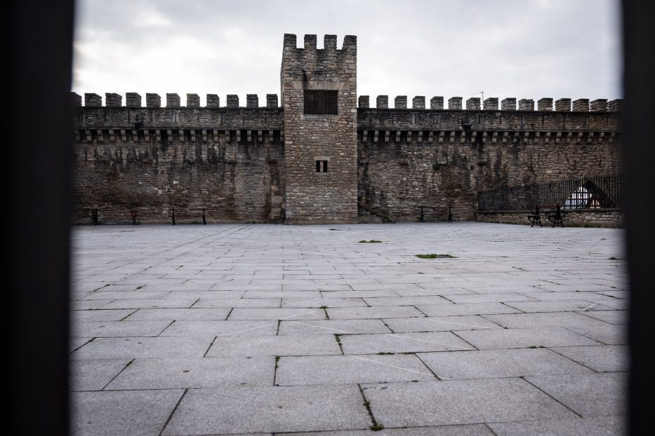 a medieval looking wall in Basque Country Spain