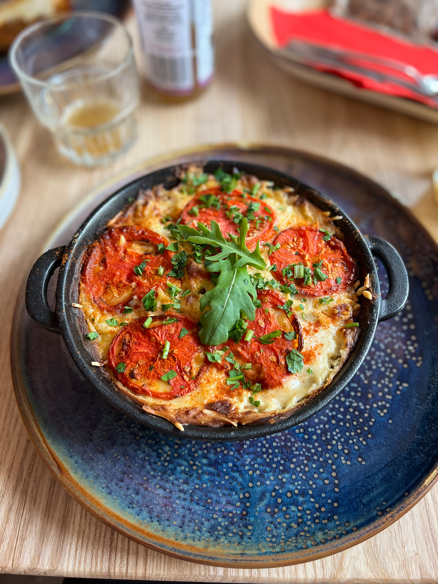 vegan gluten-free lasagne at restaurant toli toli