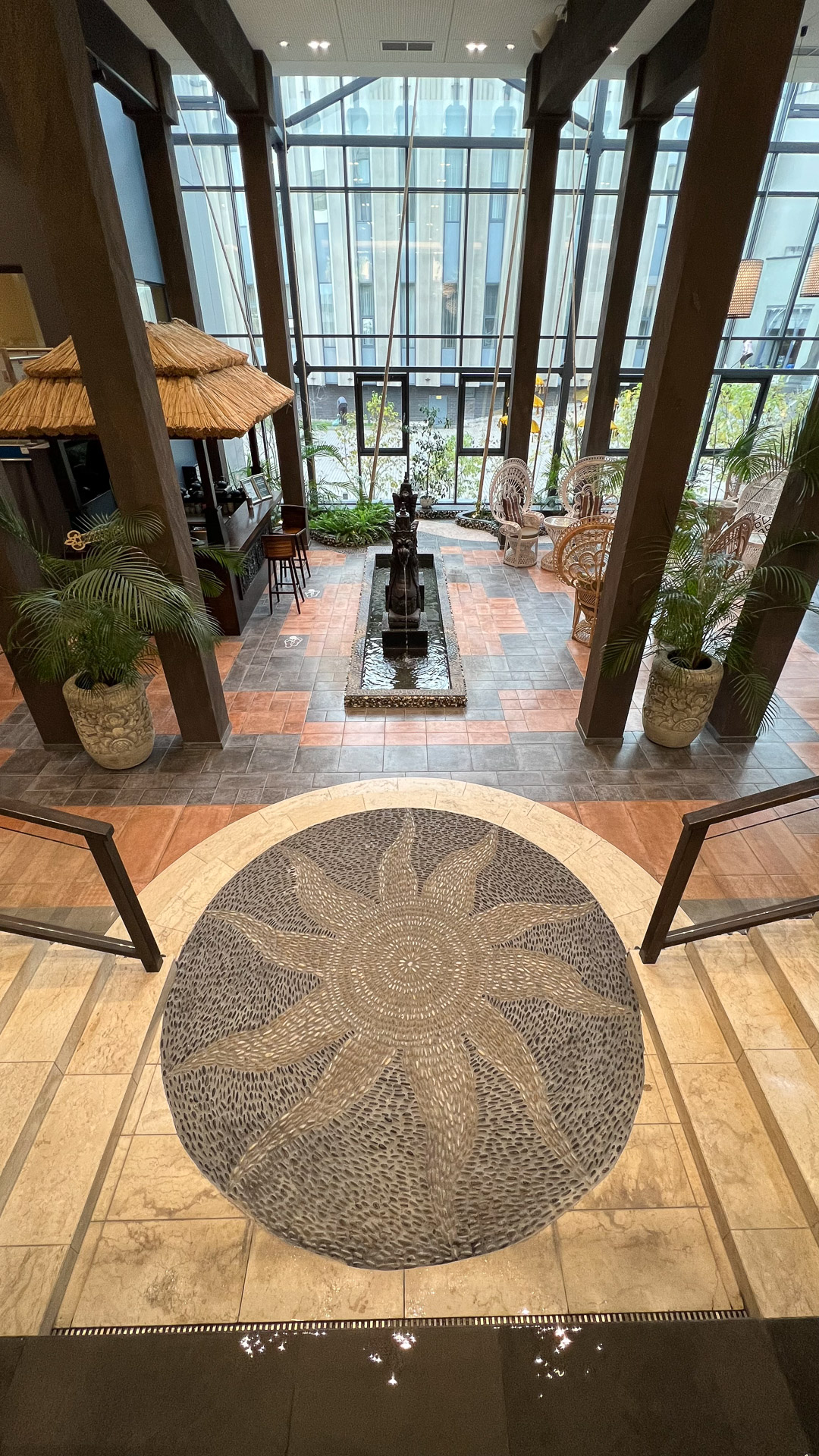 details in a bali inspired room in a spa in lithuania