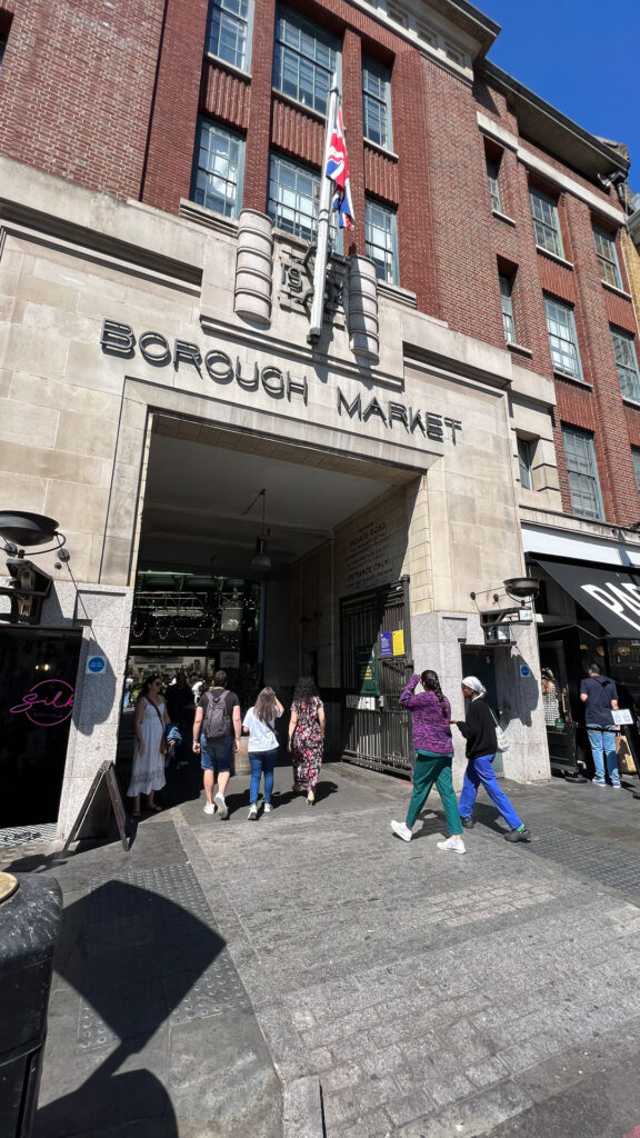 the entrance to borough market in london