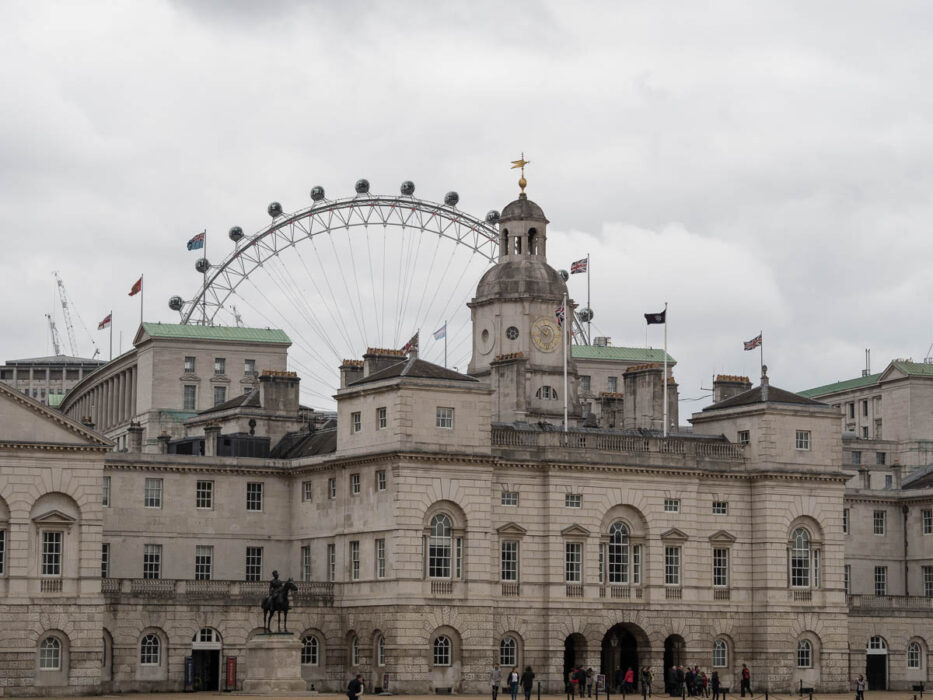 london eye behind a museum in london