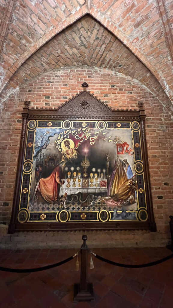 details inside trakai castle in lithuania