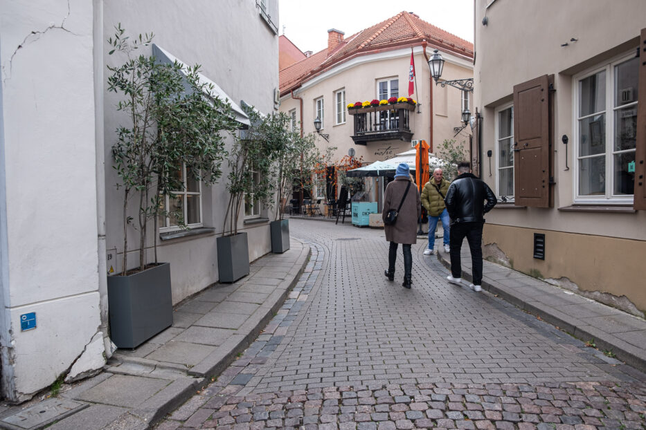 people walking in the old town of vilnius