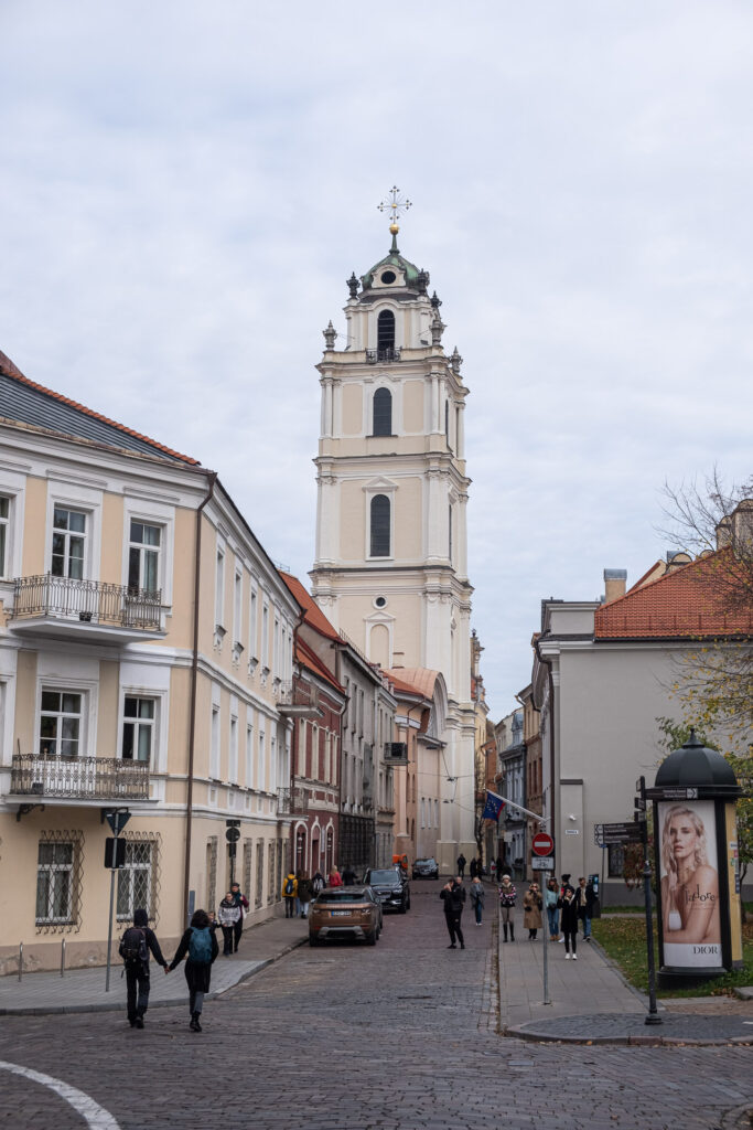 people walking in the streets of the old town in vilnius