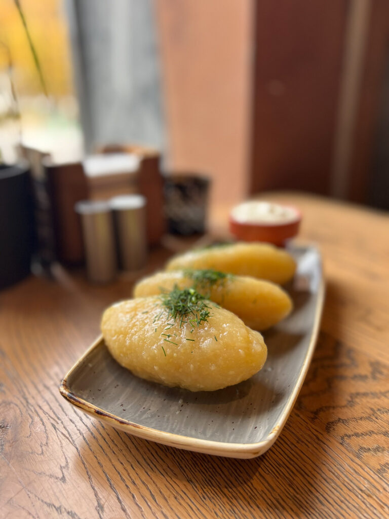 a traditional lithuanian potato dish in vilnius