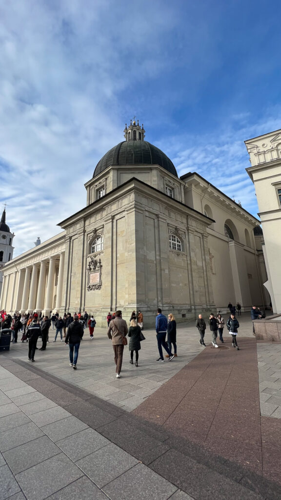 huge building in the old town of vilnius