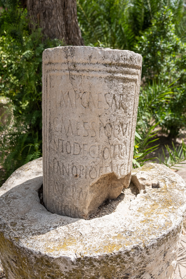 detail of writing on a ruin in carthage