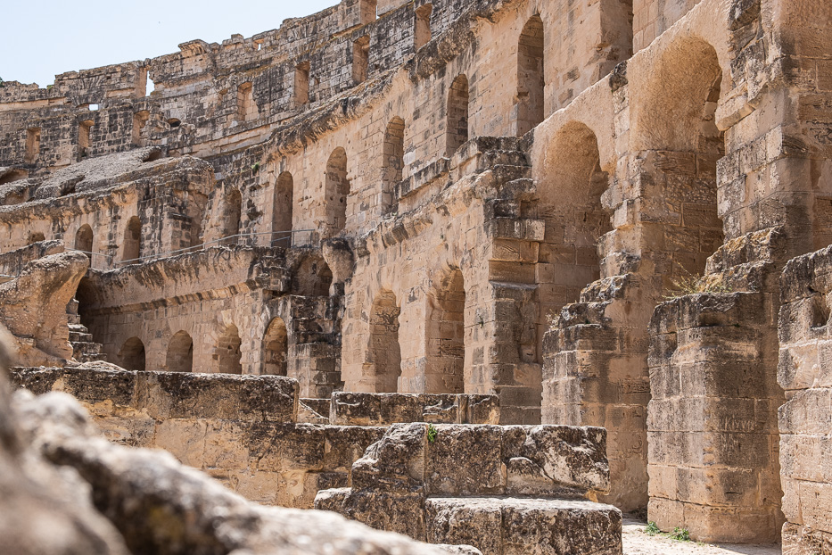 ruins of the amphiteater in el jem