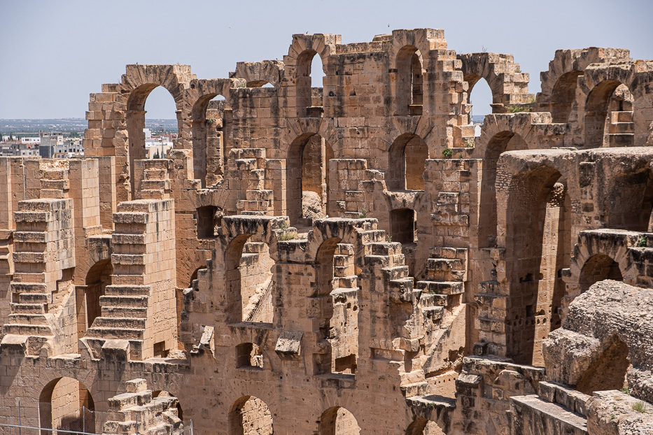 ruins of the amphiteater in el jem